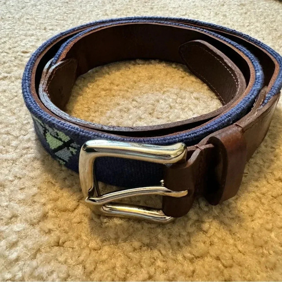 Goodthreads Men's Embroidered Diamond Head Leather Belt - Picture 2 of 7